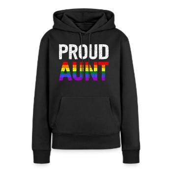 Proud Aunt - Frauen Premium Bio Hoodie - Schwarz - Vorne - Julia (174cm)