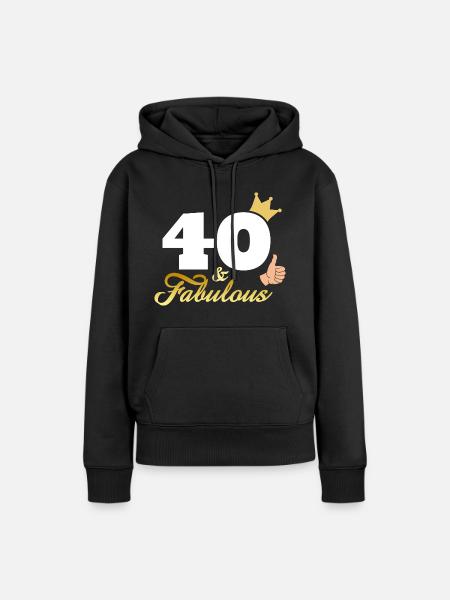 40 und fabelhaft - Frauen Premium Bio Hoodie - Schwarz