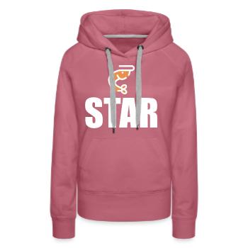 Garnelenstern Weiß - Frauen Premium Bio Hoodie - Malve - Vorne - Isabella (175cm)