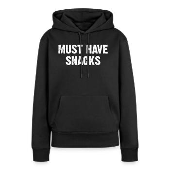 Collations incontournables - Sweat à capuche Premium bio Femme - noir - Devant - Julia (174cm)
