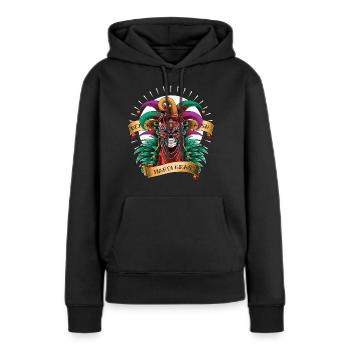 Mardi Gras - Frauen Premium Bio Hoodie - Schwarz - Vorne - Julia (174cm)