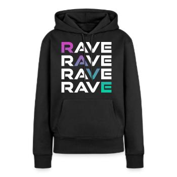 Rave Techno Electro - Sweat à capuche Premium bio Femme - noir - Devant - Julia (174cm)