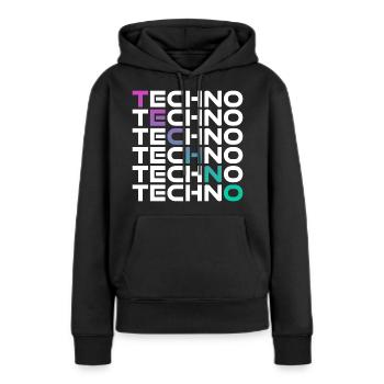 Techno Festival Rave Club - Frauen Premium Bio Hoodie - Schwarz - Vorne - Julia (174cm)