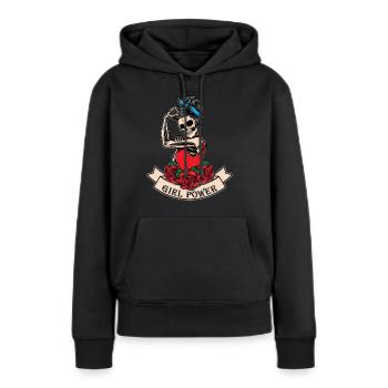 Rockabilly girl power - Women’s Premium Organic Hoodie - black - Front - Julia (174cm)