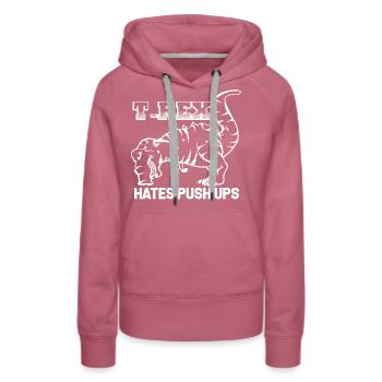 t-rex tyranno saurus liegestütze mag keine push up - Frauen Premium Bio Hoodie - Malve - Vorne - Isabella (175cm)
