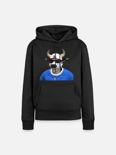 Nftees Bullen - Frauen Premium Bio Hoodie - Schwarz
