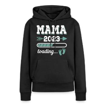 Mama 2023 Loading Schwangerschaft Geburt Geschenk - Frauen Premium Bio Hoodie - Schwarz - Vorne - Julia (174cm)