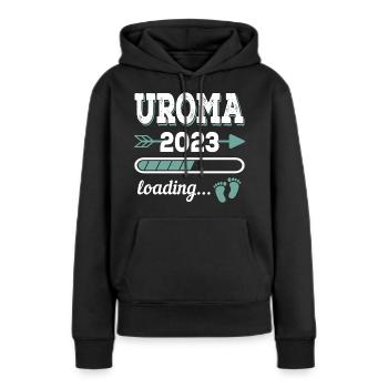 Uroma 2023 Loading Urgroßmutter Geschenk - Frauen Premium Bio Hoodie - Schwarz - Vorne - Julia (174cm)