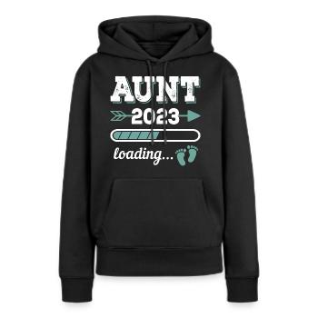 Aunt 2023 Loading Tante Patentante Geschenk - Frauen Premium Bio Hoodie - Schwarz - Vorne - Julia (174cm)