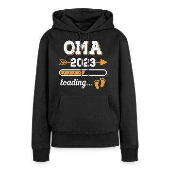 Oma 2023 Zukünftige Großmutter Geschenkidee - Frauen Premium Bio Hoodie - Schwarz - Vorne - Julia (174cm)