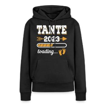 Tante 2023 Zukünftige Patentante Geschenkidee - Frauen Premium Bio Hoodie - Schwarz - Vorne - Julia (174cm)