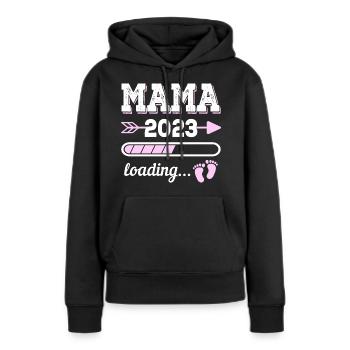 Mama Mutter 2023 Geburt Geschenkidee - Frauen Premium Bio Hoodie - Schwarz - Vorne - Julia (174cm)