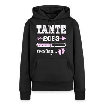 Tante Patentante 2023 Geburt Geschenkidee - Frauen Premium Bio Hoodie - Schwarz - Vorne - Julia (174cm)
