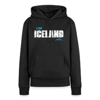 J’adore Islande Glacier Islande - Sweat à capuche Premium bio Femme - noir - Devant - Julia (174cm)
