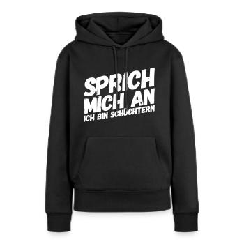 Flirt Spruch - Frauen Premium Bio Hoodie - Schwarz - Vorne - Julia (174cm)