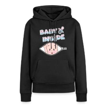 Pregnant pregnancy baby bump baby inside - Women’s Premium Organic Hoodie - black - Front - Julia (174cm)