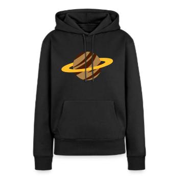 Planète Saturne / Planète Saturne / Planète Saturne - Sweat à capuche Premium bio Femme - noir - Devant - Julia (174cm)