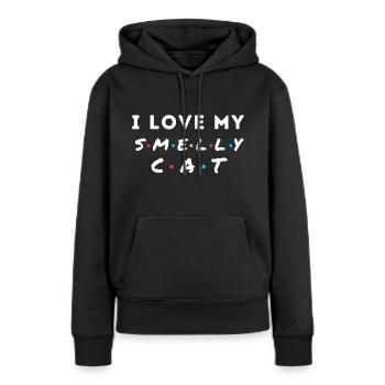 Ich liebe meine Katze lustige Katzenbesitzer Geschenkidee - Frauen Premium Bio Hoodie - Schwarz - Vorne - Julia (174cm)