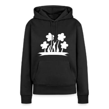 Fleur symbole plante symbole - Sweat à capuche Premium bio Femme - noir - Devant - Julia (174cm)
