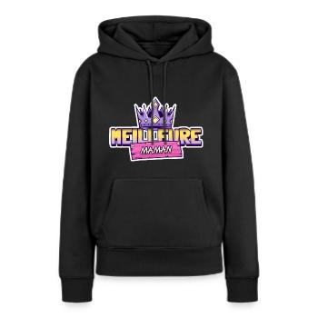 Meilleure maman. Reine des mamans - Sweat à capuche Premium bio Femme - noir - Devant - Julia (174cm)