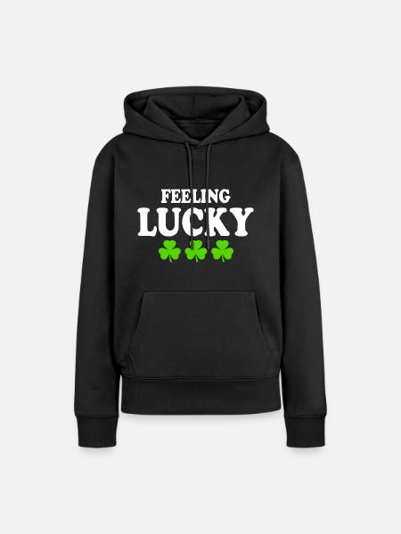 feeling lucky - Frauen Premium Bio Hoodie - Schwarz