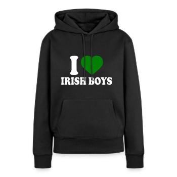 I love irish boys - Sweat à capuche Premium bio Femme - noir - Devant - Julia (174cm)