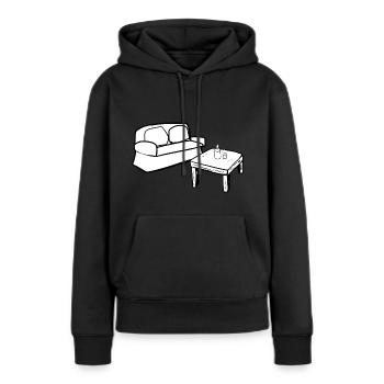 Wohnen Symbol Tisch Sofa Wohnzimmer - Frauen Premium Bio Hoodie - Schwarz - Vorne - Julia (174cm)