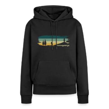 Fichtelgebirge Wanderer Schneeberg - Frauen Premium Bio Hoodie - Schwarz - Vorne - Julia (174cm)