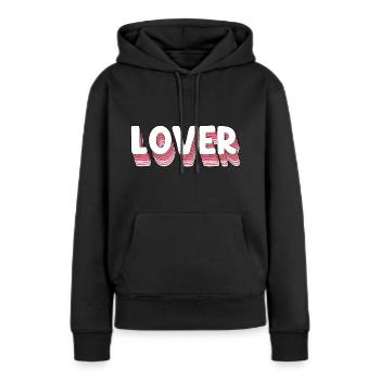 Amant - Sweat à capuche Premium bio Femme - noir - Devant - Julia (174cm)
