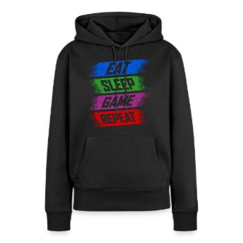Spieler - Frauen Premium Bio Hoodie - Schwarz - Vorne - Julia (174cm)
