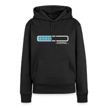Ladebalken Loading - Frauen Premium Bio Hoodie - Schwarz - Vorne - Julia (174cm)