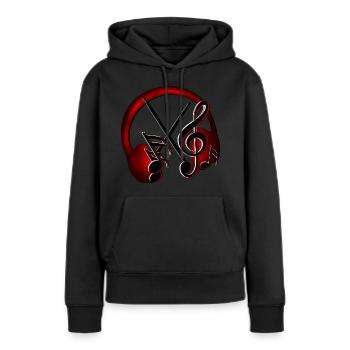 Casques - Sweat à capuche Premium bio Femme - noir - Devant - Julia (174cm)