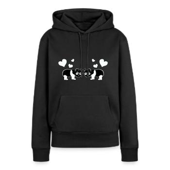 Tierliebe Pandas Panda tiere - Frauen Premium Bio Hoodie - Schwarz - Vorne - Julia (174cm)