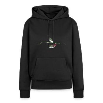 feuilles feuille symbole plante - Sweat à capuche Premium bio Femme - noir - Devant - Julia (174cm)