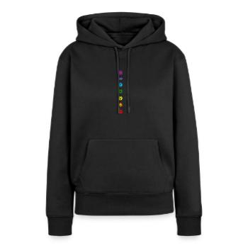 chakra - Sweat à capuche Premium bio Femme - noir - Devant - Julia (174cm)