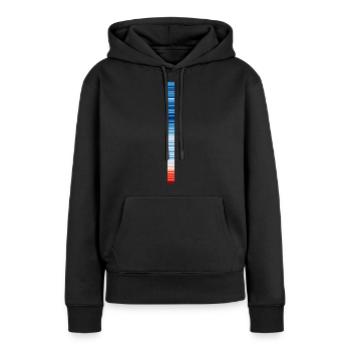 Warming Stripes | Scientists for Future - Sweat à capuche Premium bio Femme - noir - Devant - Julia (174cm)