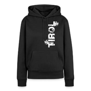 Tirol - Frauen Premium Bio Hoodie - Schwarz - Vorne - Julia (174cm)