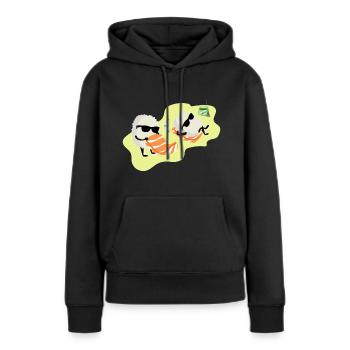 Sushi Lachs Reis Sonnenbaden Geschenkidee - Frauen Premium Bio Hoodie - Schwarz - Vorne - Julia (174cm)