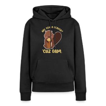 Biber - Frauen Premium Bio Hoodie - Schwarz - Vorne - Julia (174cm)