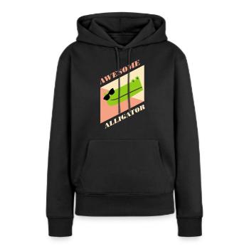 alligator - Sweat à capuche Premium bio Femme - noir - Devant - Julia (174cm)