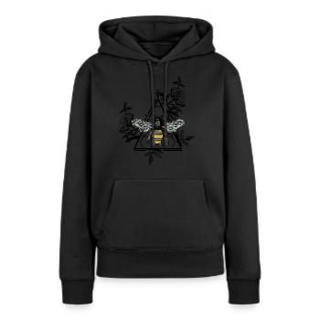Idée cadeau de swag en nid d'abeille Bee wasp hornet - Sweat à capuche Premium bio Femme - noir - Devant - Julia (174cm)