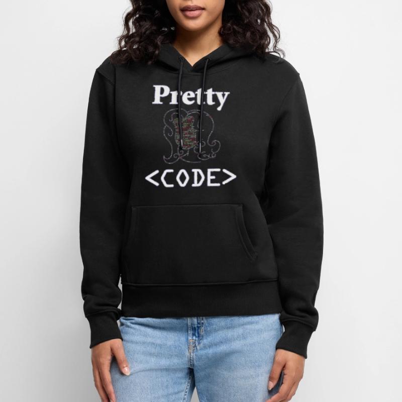 Programmatore, Pretty Code, Gift Felpa con cappuccio ecologica premium da donna