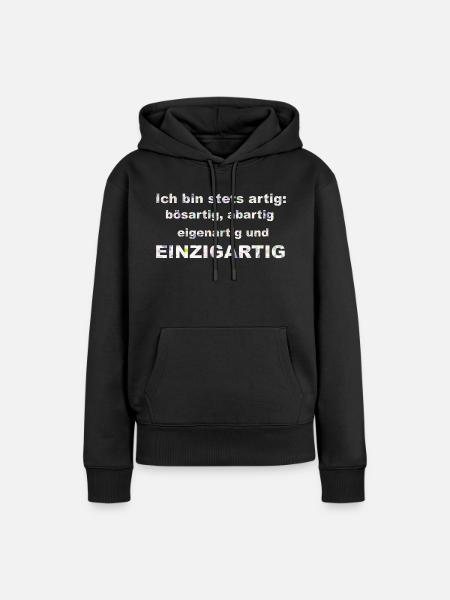 Ich bin artig - Frauen Premium Bio Hoodie - Schwarz