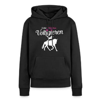 Voltigieren - Echte Mädchen - Frauen Premium Bio Hoodie - Schwarz - Vorne - Julia (174cm)