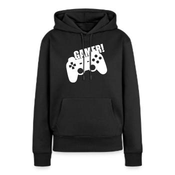 Console de jeux vidéo Jeux Console PC - Sweat à capuche Premium bio Femme - noir - Devant - Julia (174cm)