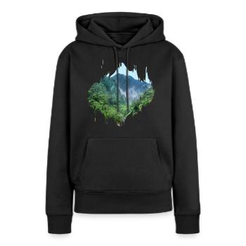 Regenwald Urwald Amazonas Farbfleck Geschenk - Frauen Premium Bio Hoodie - Schwarz - Vorne - Julia (174cm)