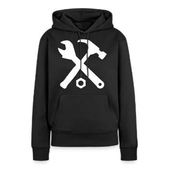 Clé artisanat outil artisanat - Sweat à capuche Premium bio Femme - noir - Devant - Julia (174cm)