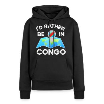 Congo - Sweat à capuche Premium bio Femme - noir - Devant - Julia (174cm)