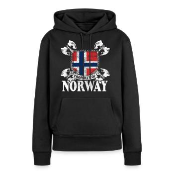 Norwegen Staat - Frauen Premium Bio Hoodie - Schwarz - Vorne - Julia (174cm)