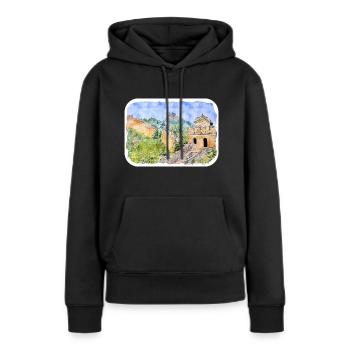 Peking China Aquarellskizze gezeichnete Zeichnung - Frauen Premium Bio Hoodie - Schwarz - Vorne - Julia (174cm)